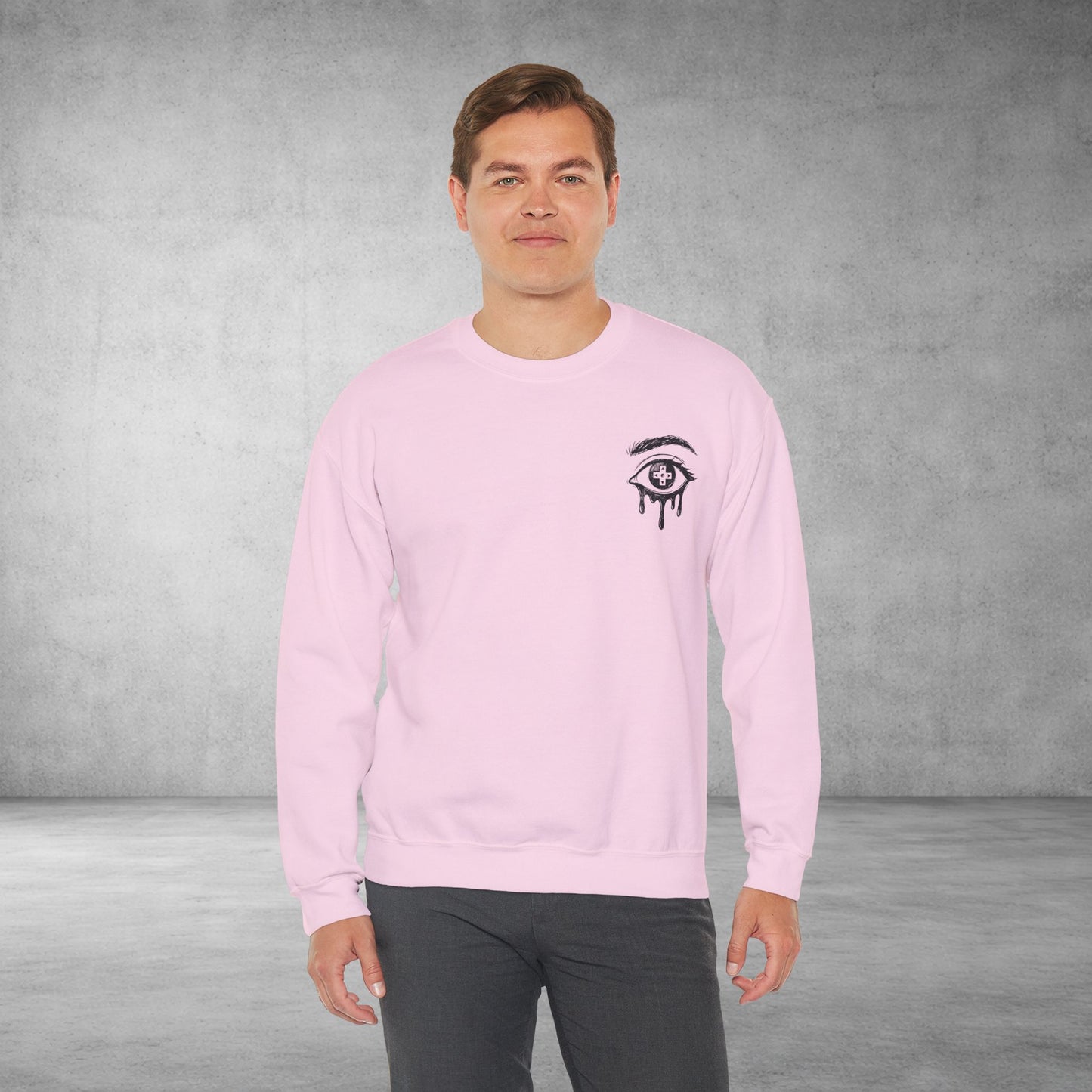 Crewneck Sweatshirt — 'Wake Yo Game Up, Let’s Game' Dripping Eye Gamer Design