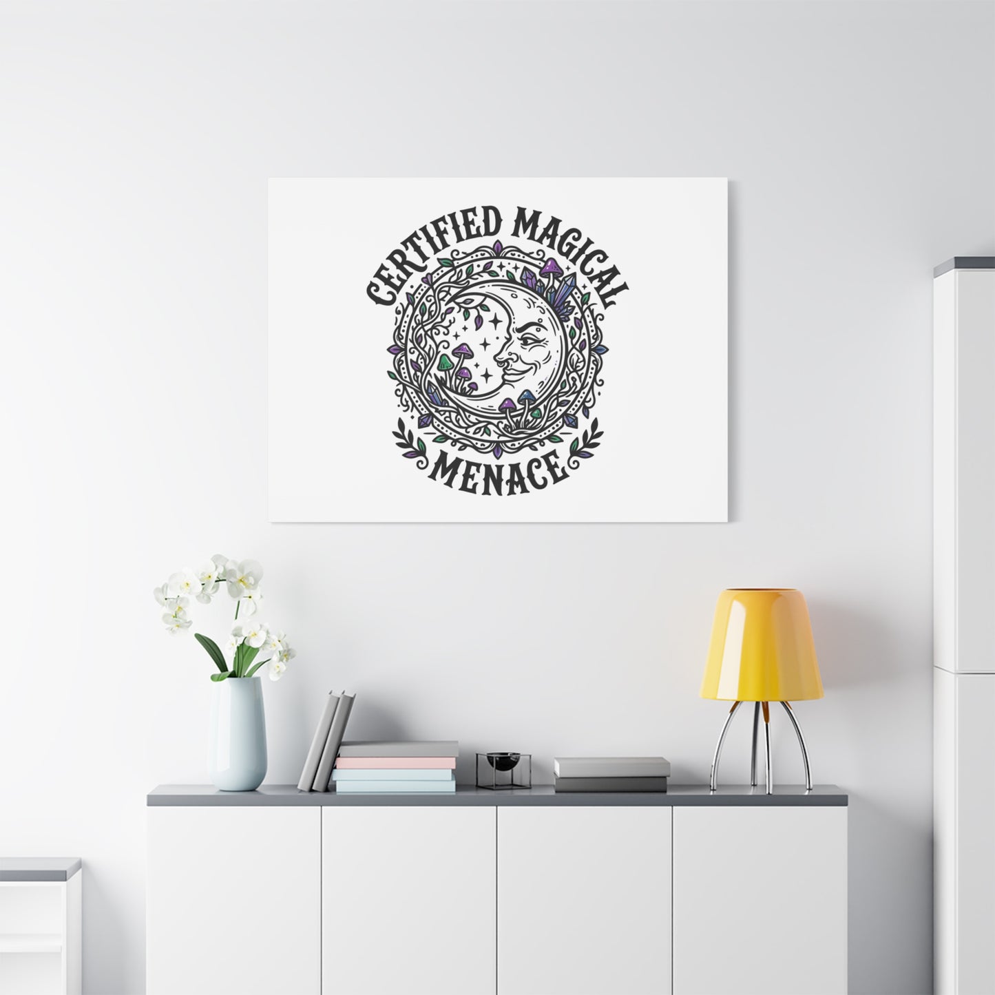 Certified Magical Menace Canvas | witchy goblincore celestial art