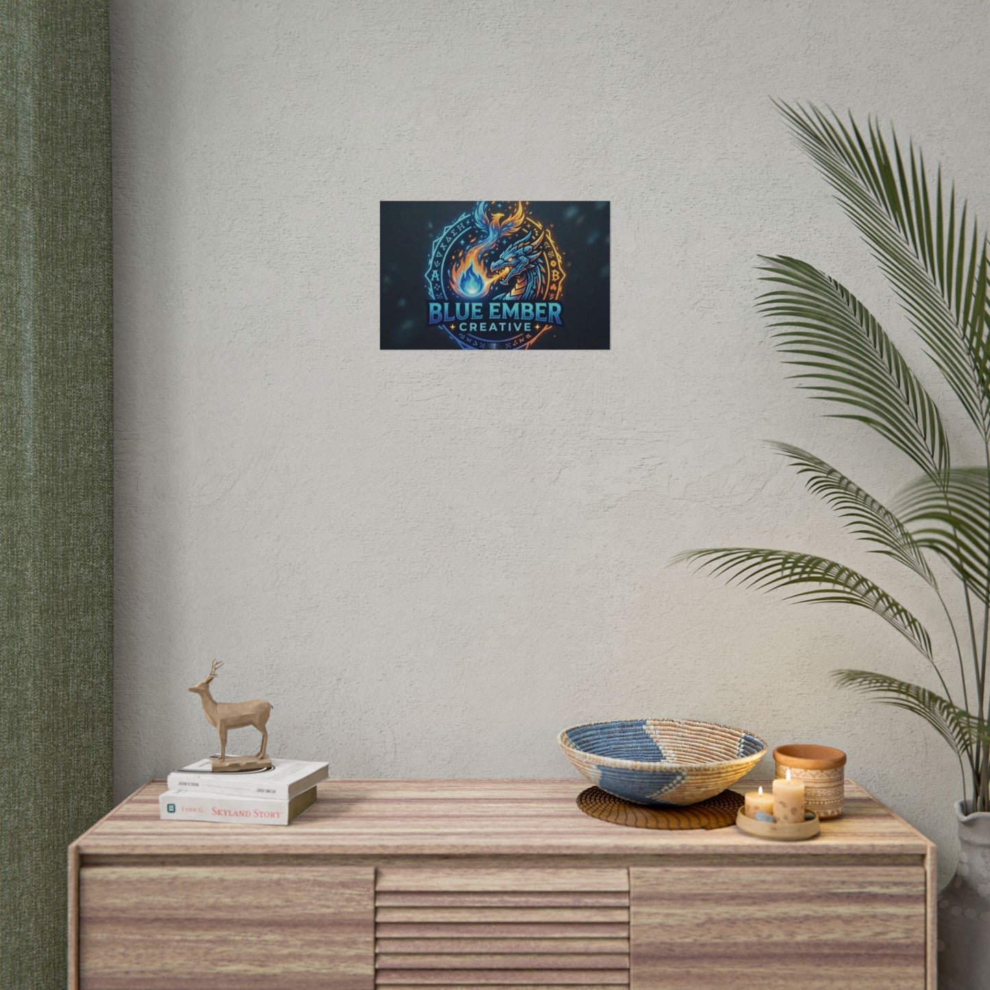 A Blue Ember Creative - Rolled Poster — Blue Ember Creative Dragon Logo Art