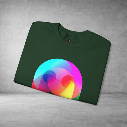 Crewneck Sweatshirt — Colourful Overlap Ghost Art Graphic