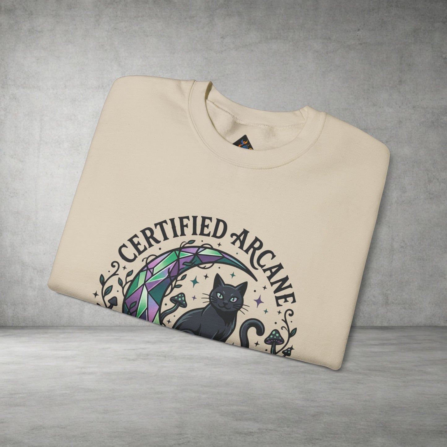 Certified Arcane Weirdo Crewneck Sweatshirt | witchy goblincore celestial