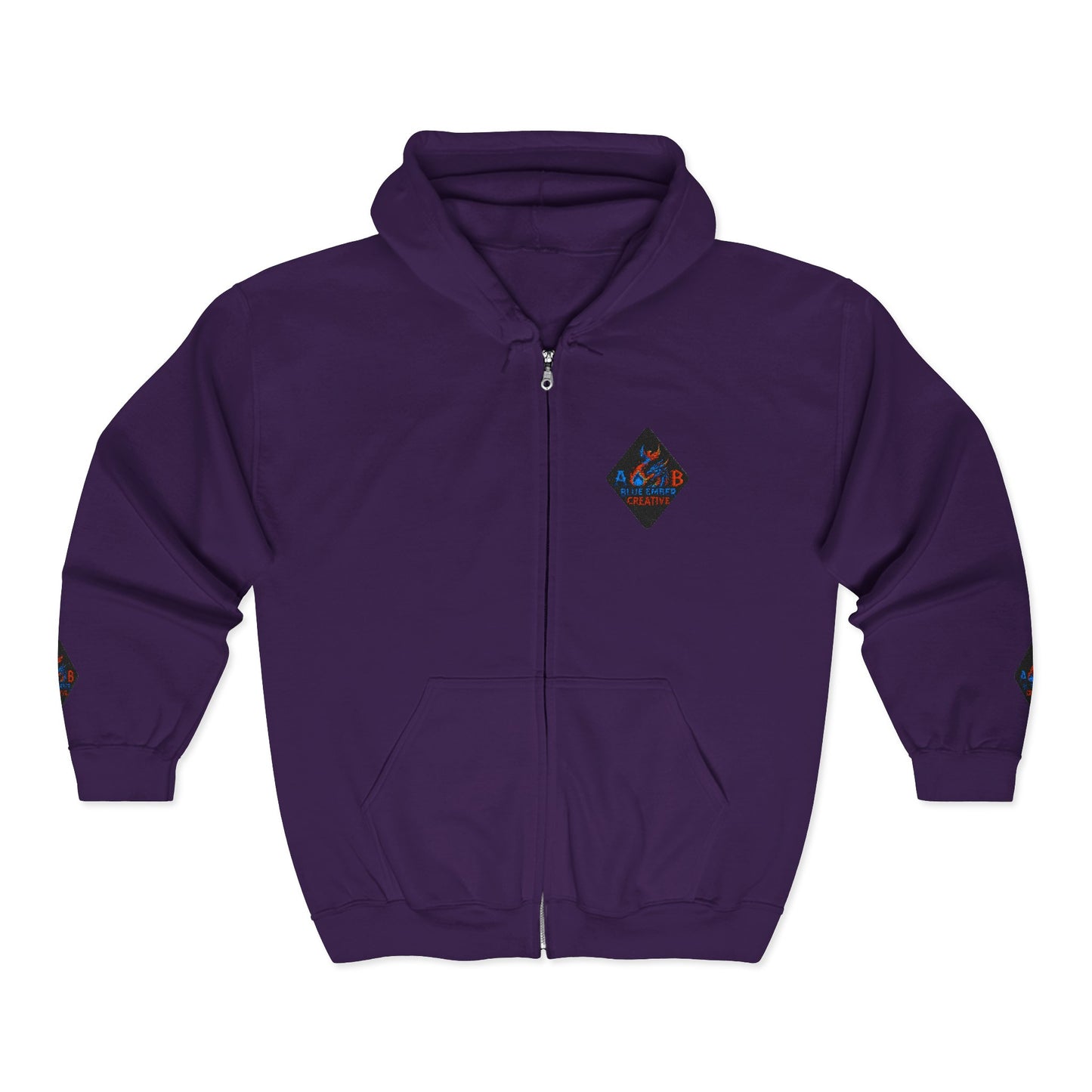 A Blue Ember Creative Diamond Zip Hoodie – Small Card Graphic