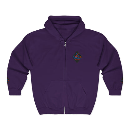 A Blue Ember Creative Diamond Zip Hoodie – Small Card Graphic