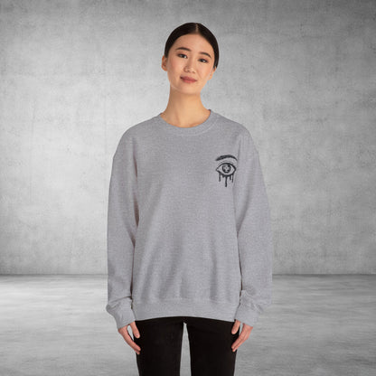 Crewneck Sweatshirt — 'Wake Yo Game Up, Let’s Game' Dripping Eye Gamer Design