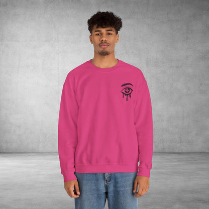 Crewneck Sweatshirt — 'Wake Yo Game Up, Let’s Game' Dripping Eye Gamer Design