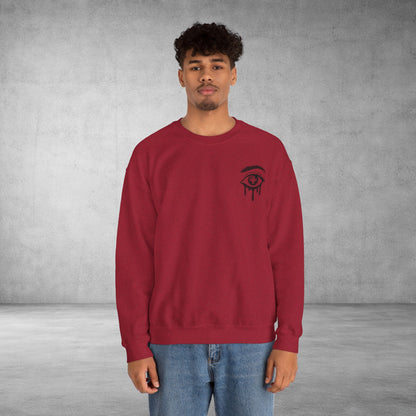 Crewneck Sweatshirt — 'Wake Yo Game Up, Let’s Game' Dripping Eye Gamer Design