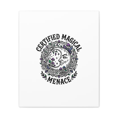 Certified Magical Menace Canvas | witchy goblincore celestial art