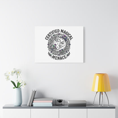 Certified Magical Menace Canvas | witchy goblincore celestial art