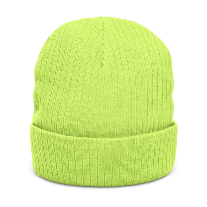 A Blue Ember Skull Ribbed Beanie — Cozy Winter Hat for Bikers & Streetwear