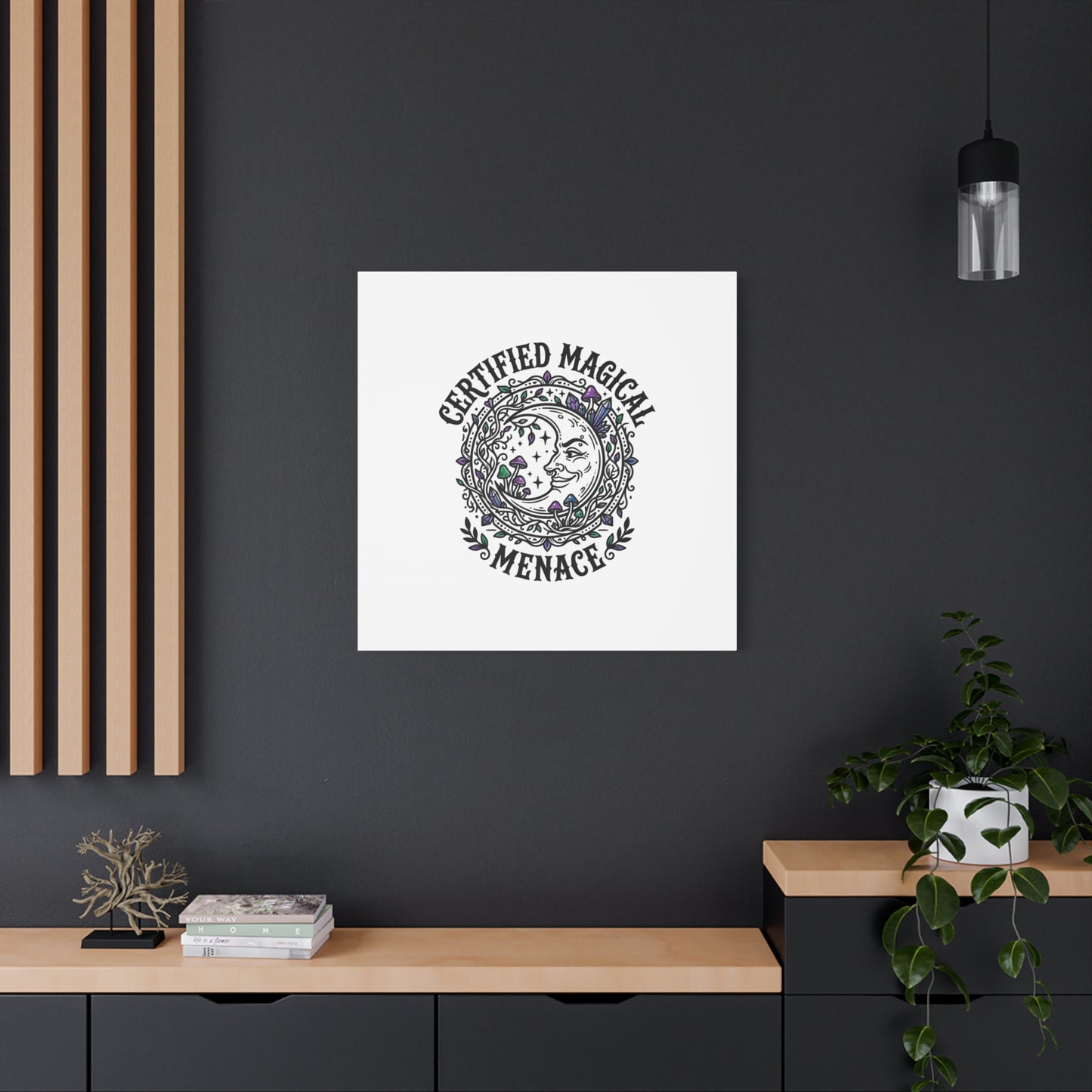 Certified Magical Menace Canvas | witchy goblincore celestial art