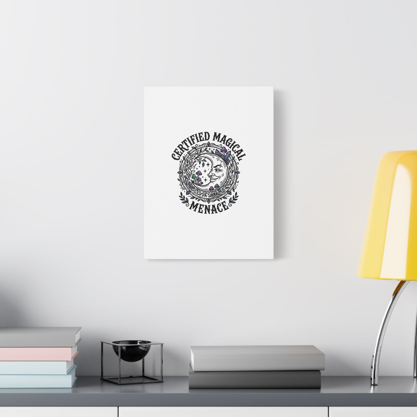 Certified Magical Menace Canvas | witchy goblincore celestial art