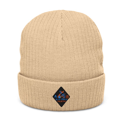 A Blue Ember Skull Ribbed Beanie — Cozy Winter Hat for Bikers & Streetwear