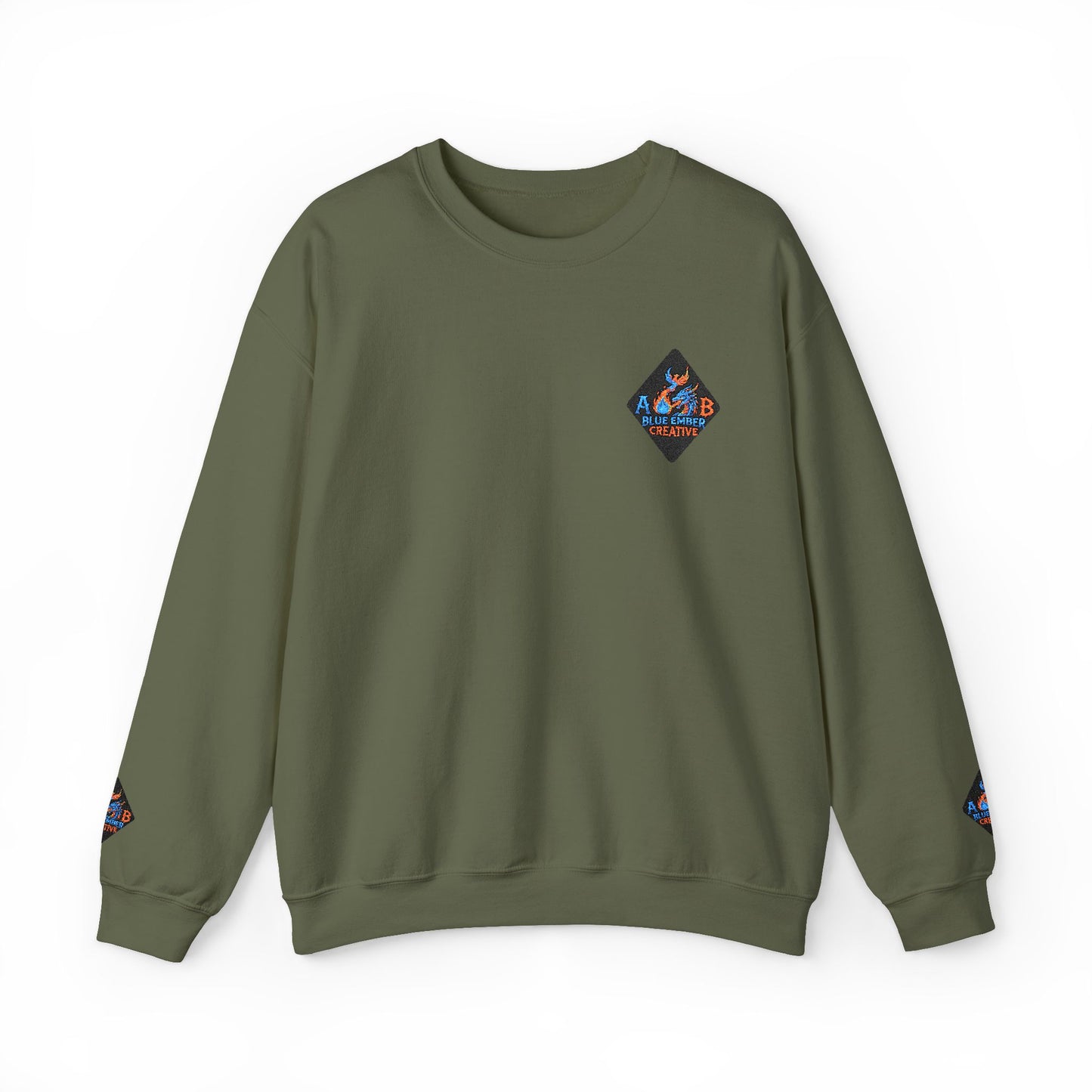 A Blue Ember Patch Crewneck Sweatshirt