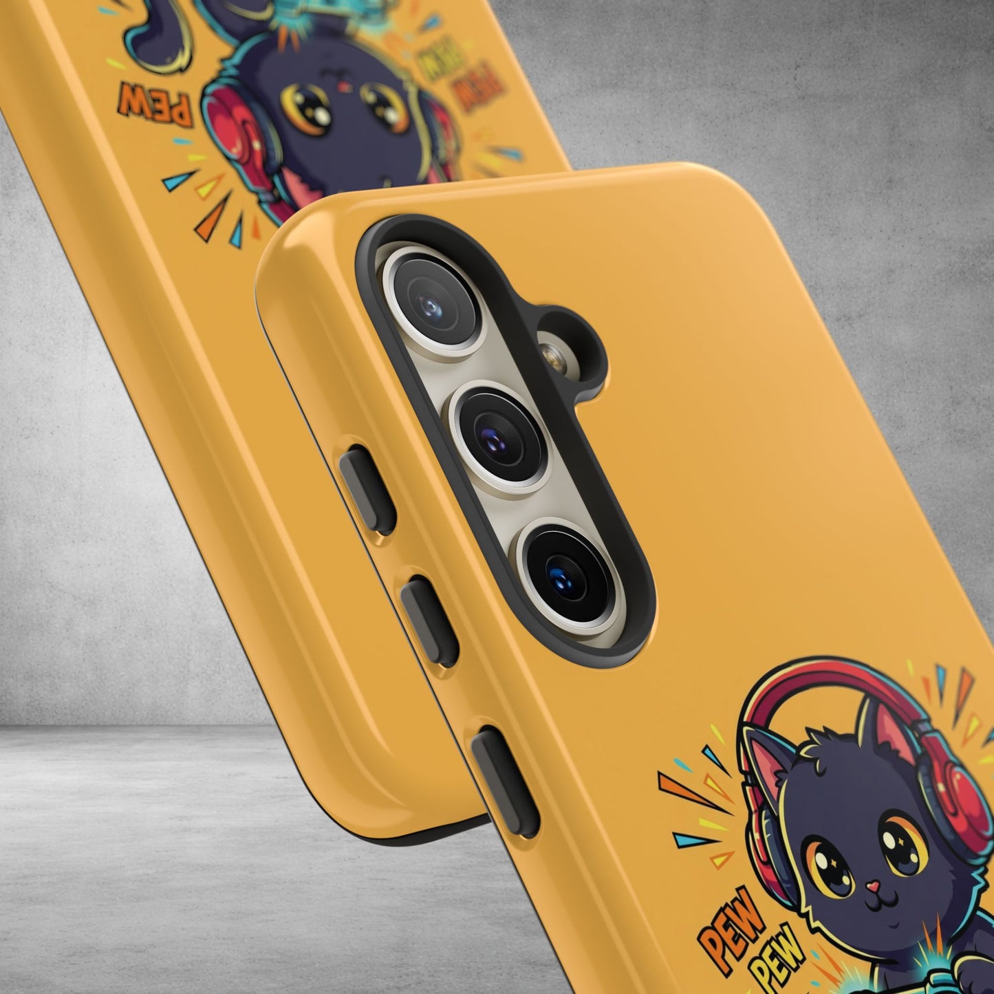 Cute Gamer Cat Phone Case - 'Pew Pew' Controller Design