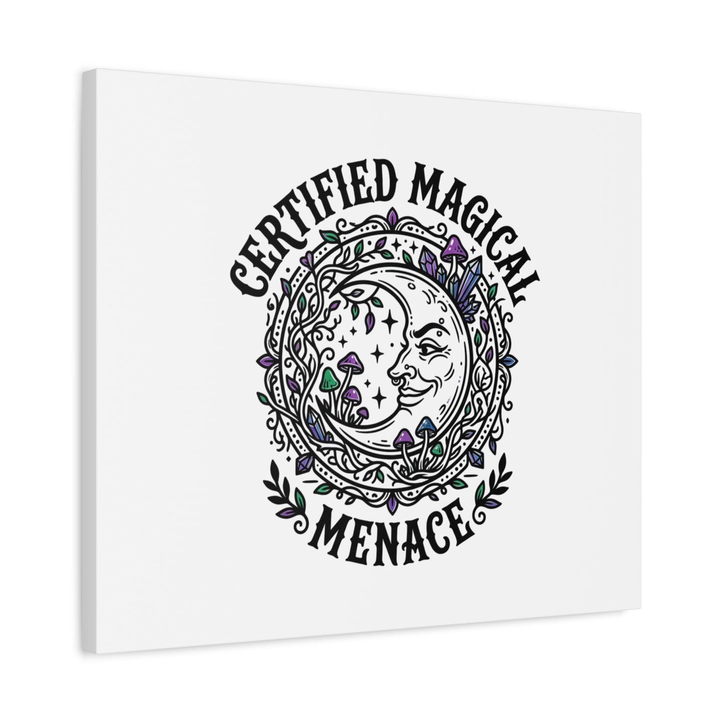 Certified Magical Menace Canvas | witchy goblincore celestial art