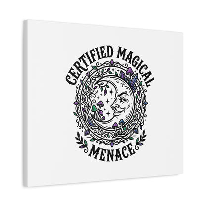 Certified Magical Menace Canvas | witchy goblincore celestial art