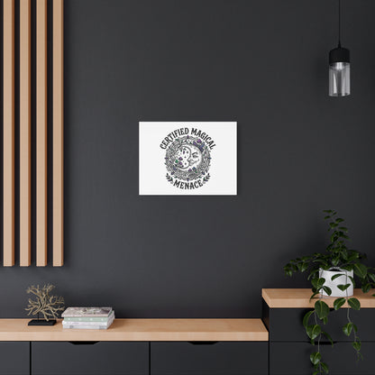 Certified Magical Menace Canvas | witchy goblincore celestial art