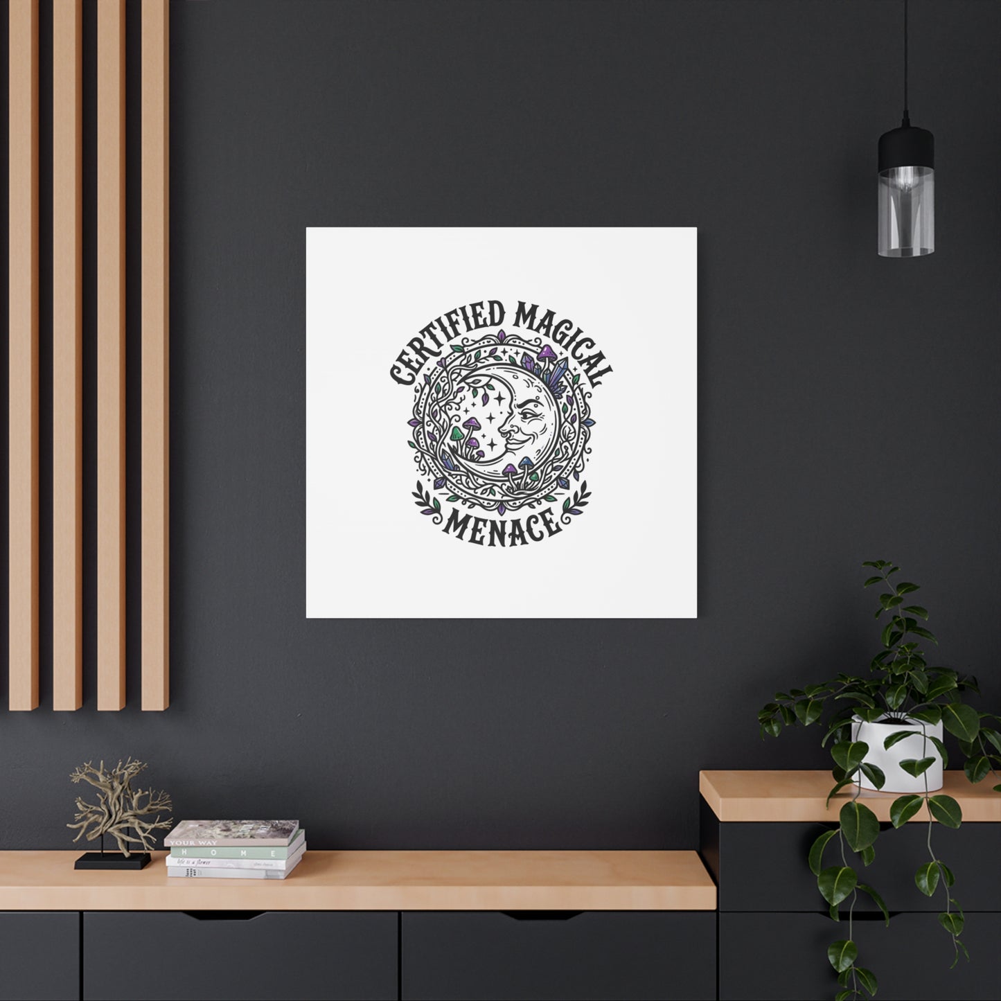 Certified Magical Menace Canvas | witchy goblincore celestial art