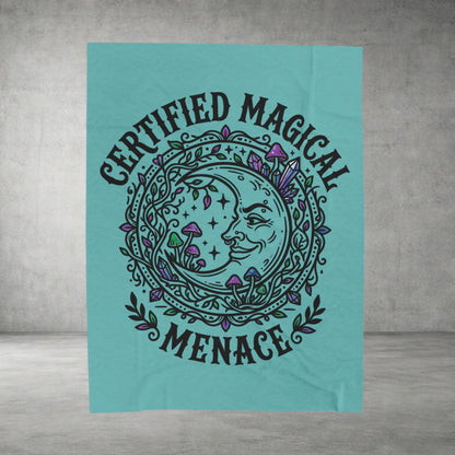 Certified Magical Menace Velveteen Blanket | witchy goblincore celestial vibes