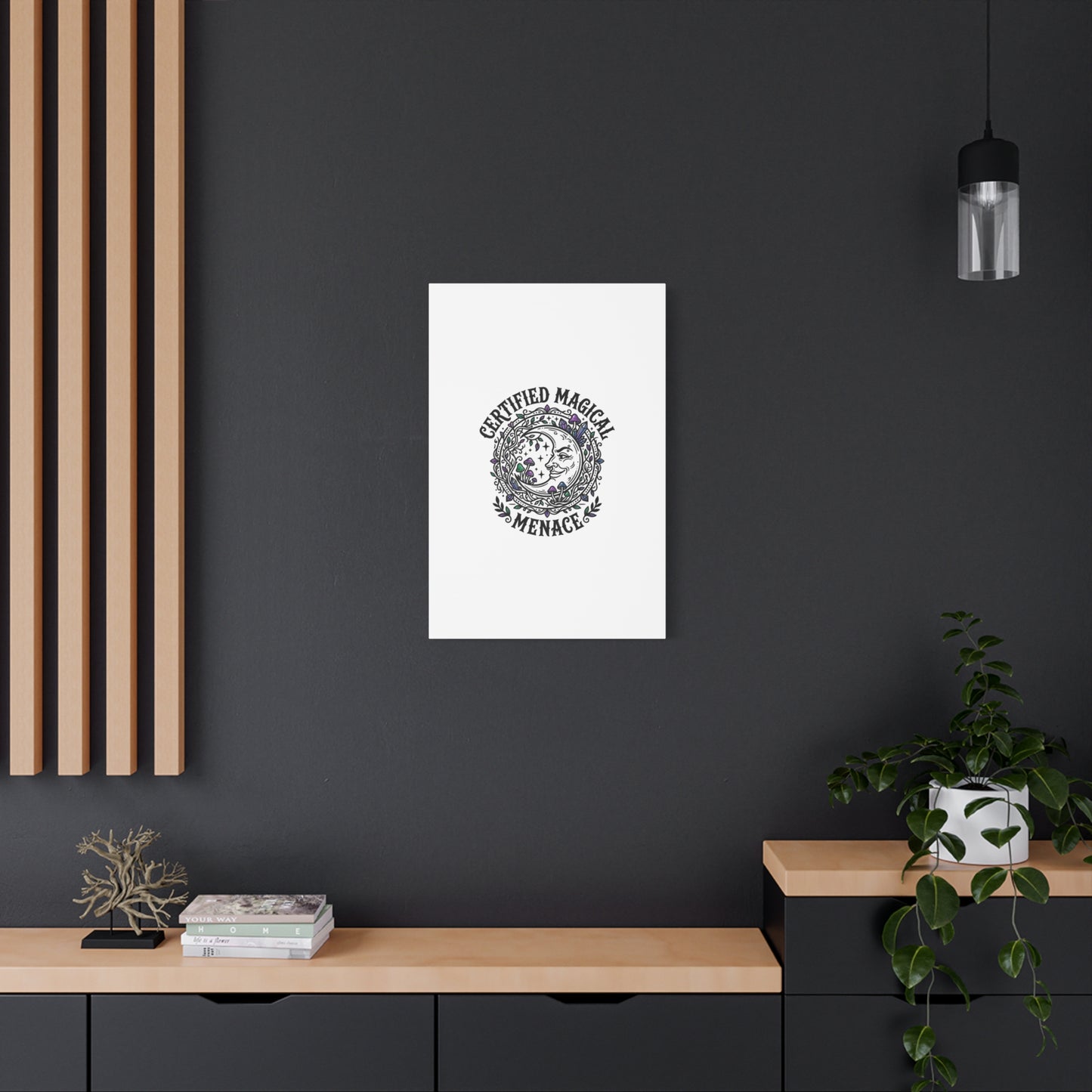 Certified Magical Menace Canvas | witchy goblincore celestial art