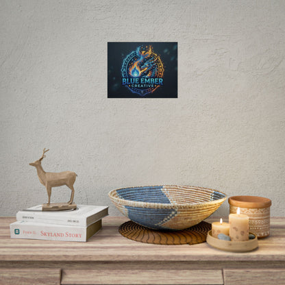 A Blue Ember Creative - Rolled Poster — Blue Ember Creative Dragon Logo Art