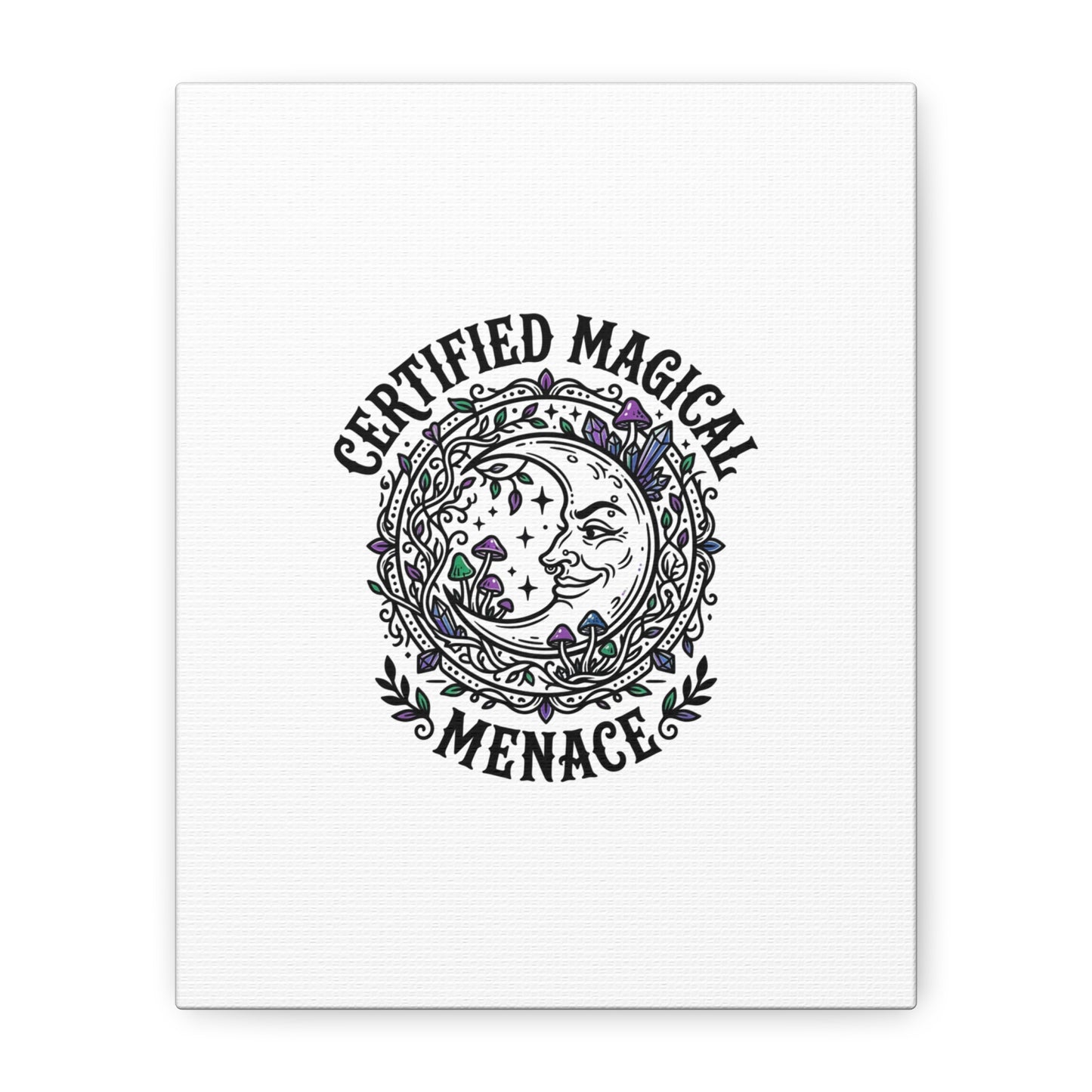 Certified Magical Menace Canvas | witchy goblincore celestial art