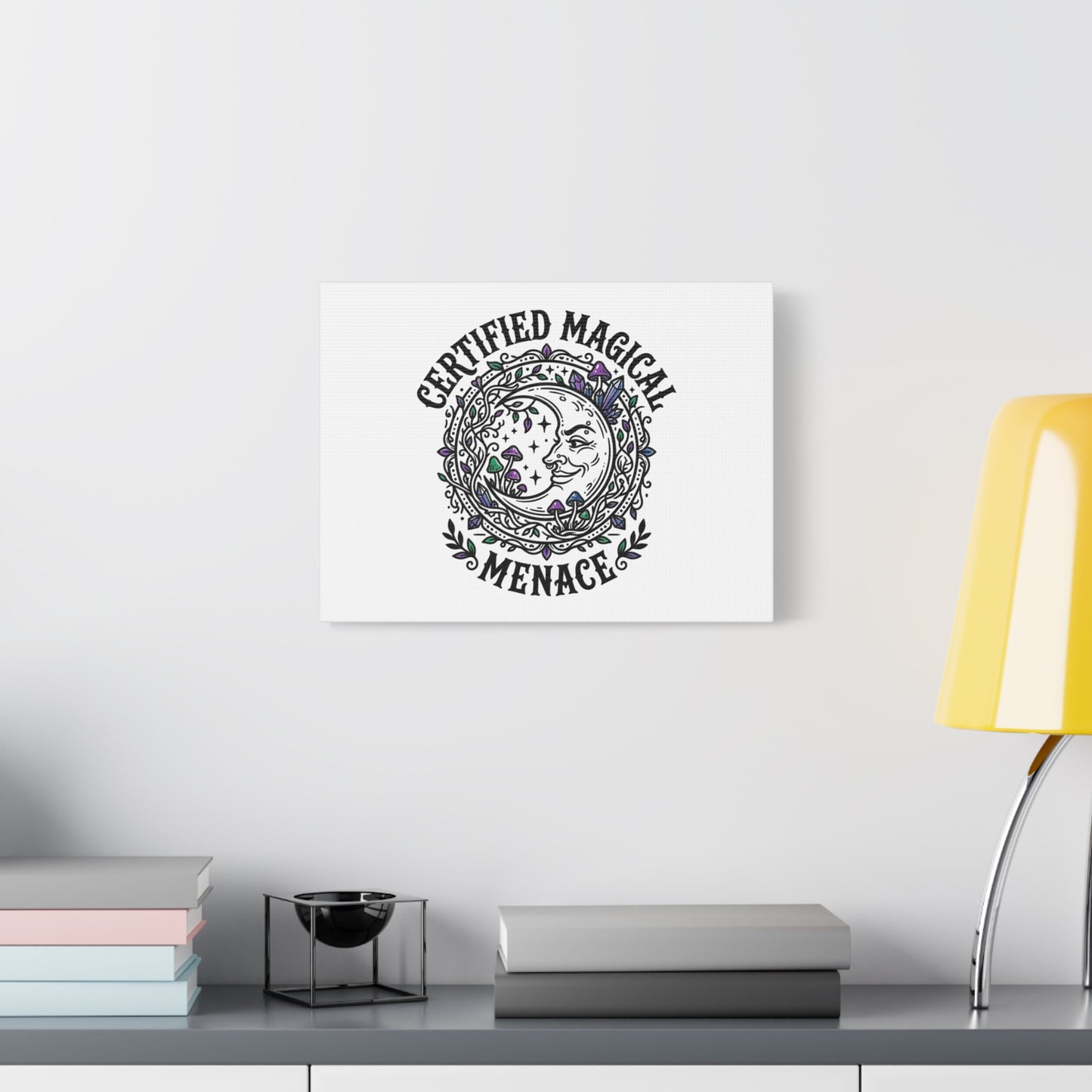 Certified Magical Menace Canvas | witchy goblincore celestial art