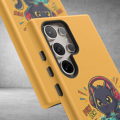 Cute Gamer Cat Phone Case - 'Pew Pew' Controller Design