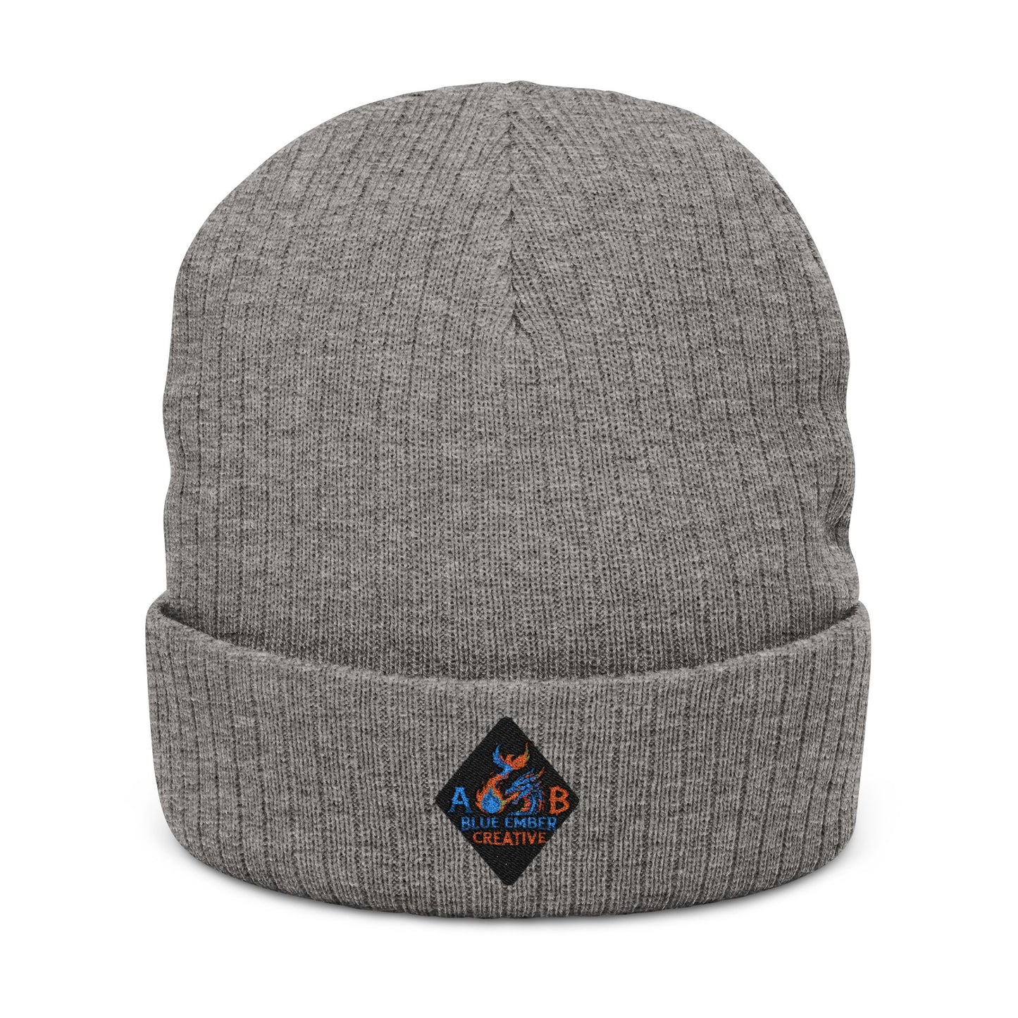 A Blue Ember Skull Ribbed Beanie — Cozy Winter Hat for Bikers & Streetwear