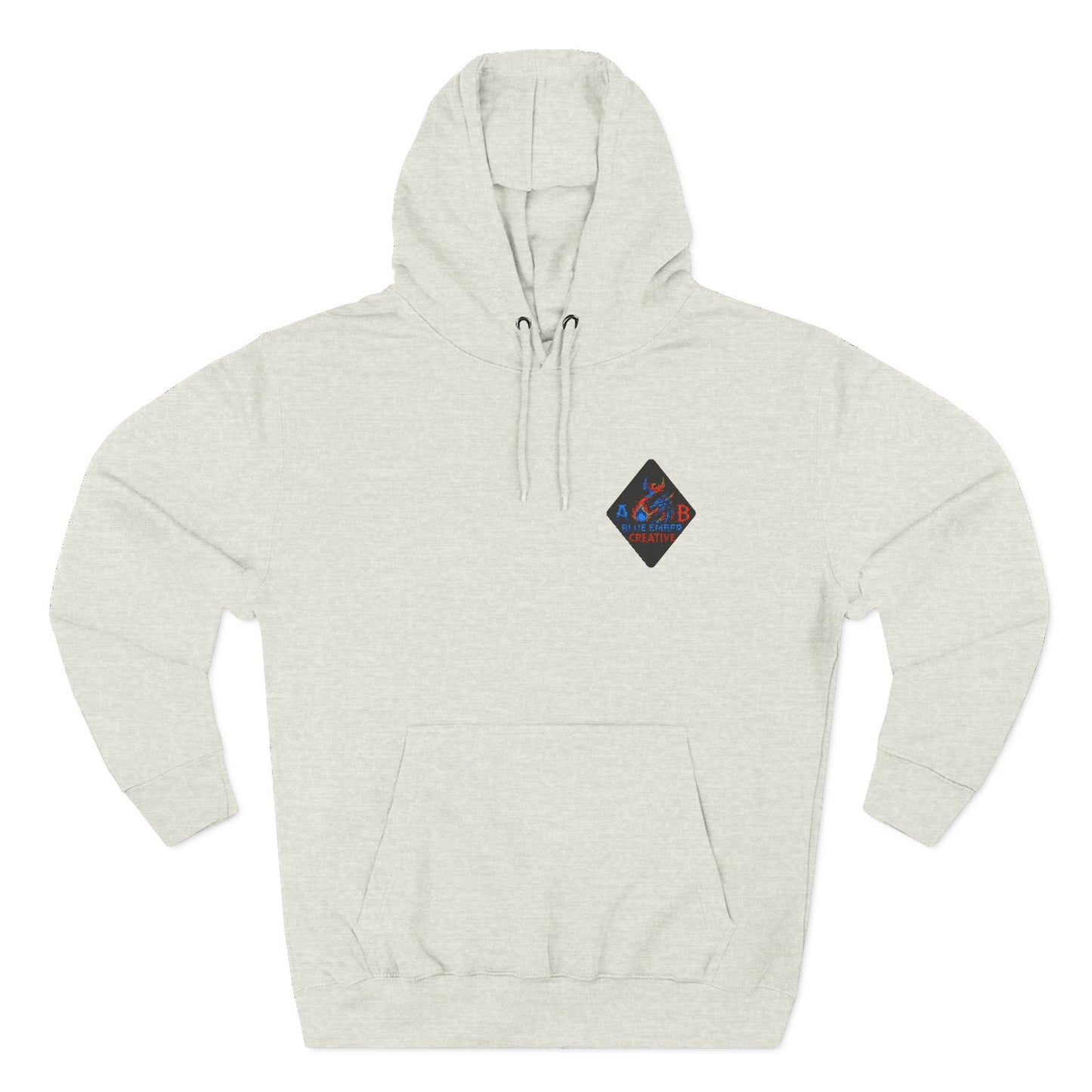 A Blue Ember Creative Geometric Diamond Hoodie — Small Chest Logo Pullover