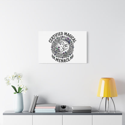 Certified Magical Menace Canvas | witchy goblincore celestial art