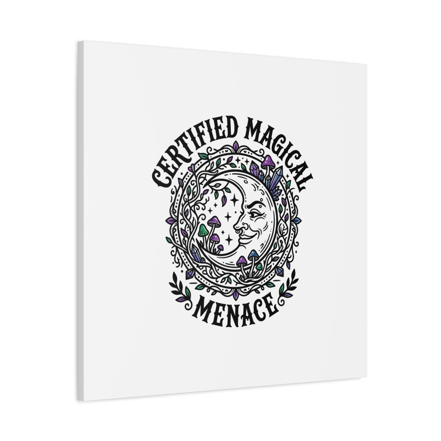 Certified Magical Menace Canvas | witchy goblincore celestial art