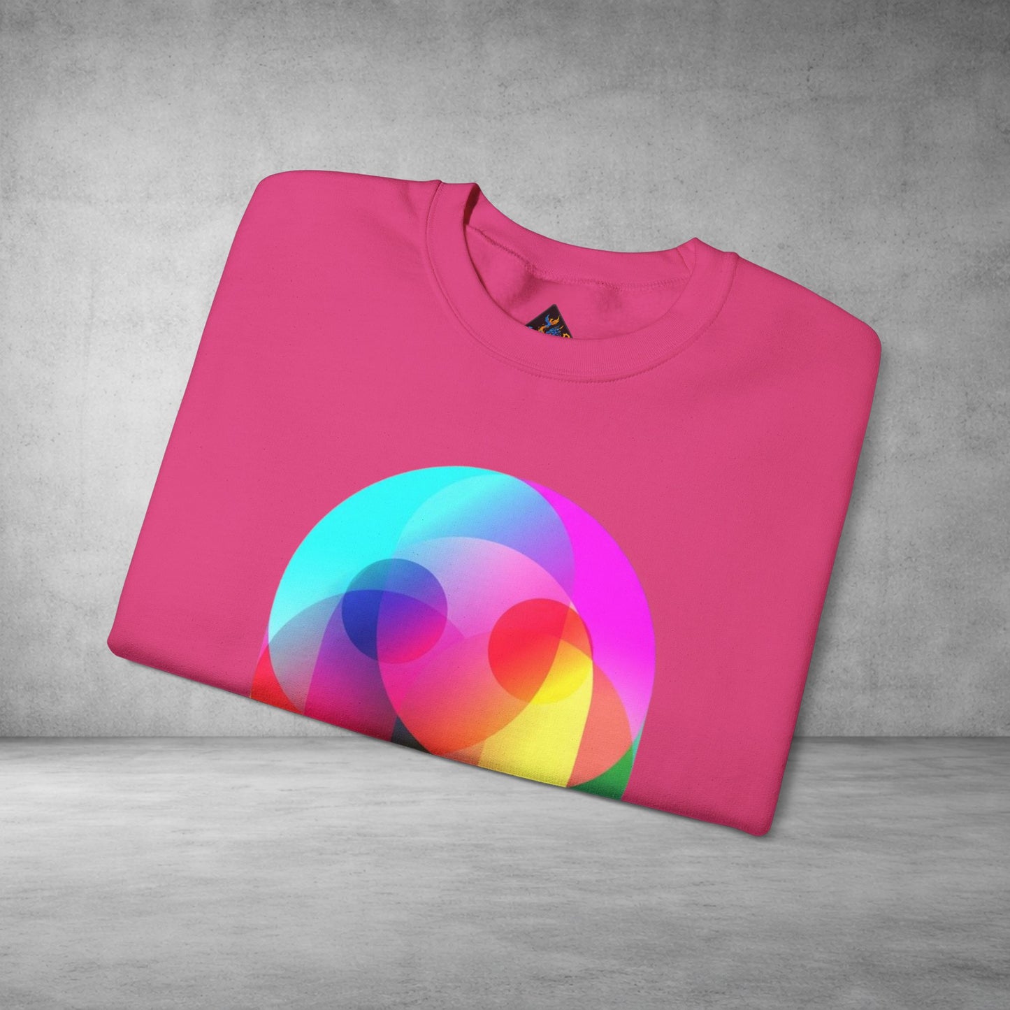 Crewneck Sweatshirt — Colourful Overlap Ghost Art Graphic