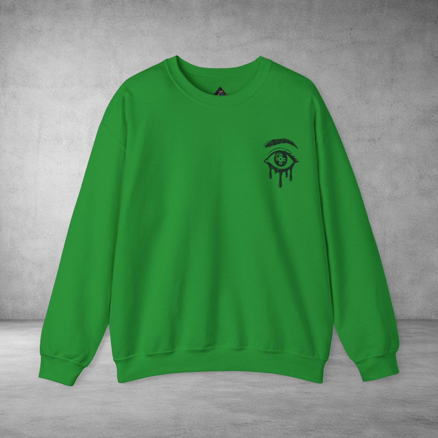 Crewneck Sweatshirt — 'Wake Yo Game Up, Let’s Game' Dripping Eye Gamer Design