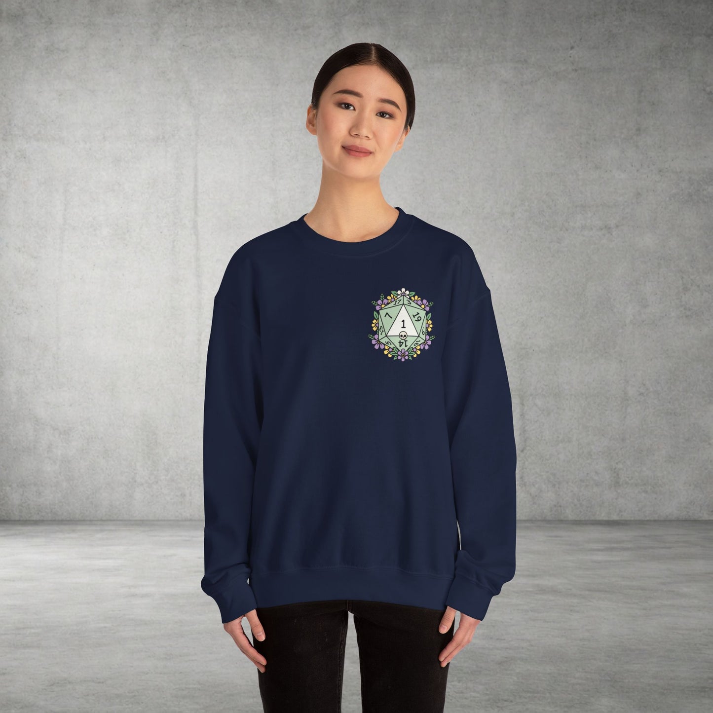 D20 Floral Crest Crewneck Sweatshirt
