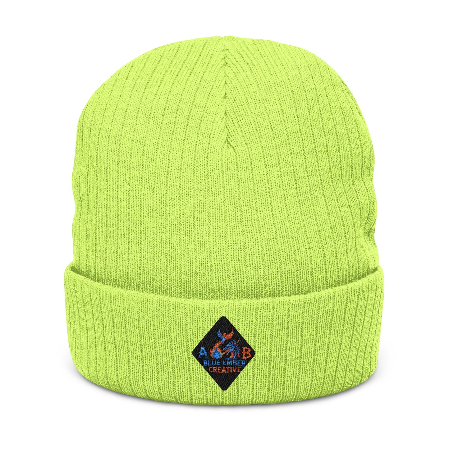A Blue Ember Skull Ribbed Beanie — Cozy Winter Hat for Bikers & Streetwear