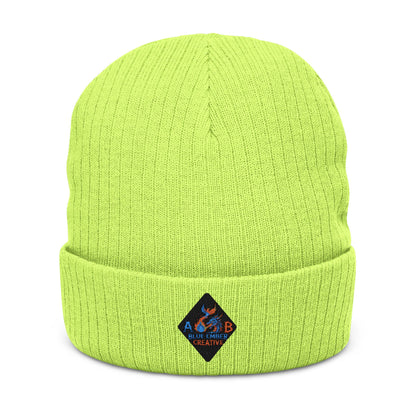 A Blue Ember Skull Ribbed Beanie — Cozy Winter Hat for Bikers & Streetwear