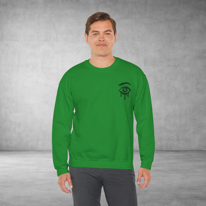 Crewneck Sweatshirt — 'Wake Yo Game Up, Let’s Game' Dripping Eye Gamer Design