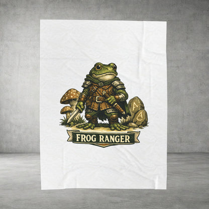 Frog Ranger Plush Blanket — Velveteen Cozy Fantasy Throw