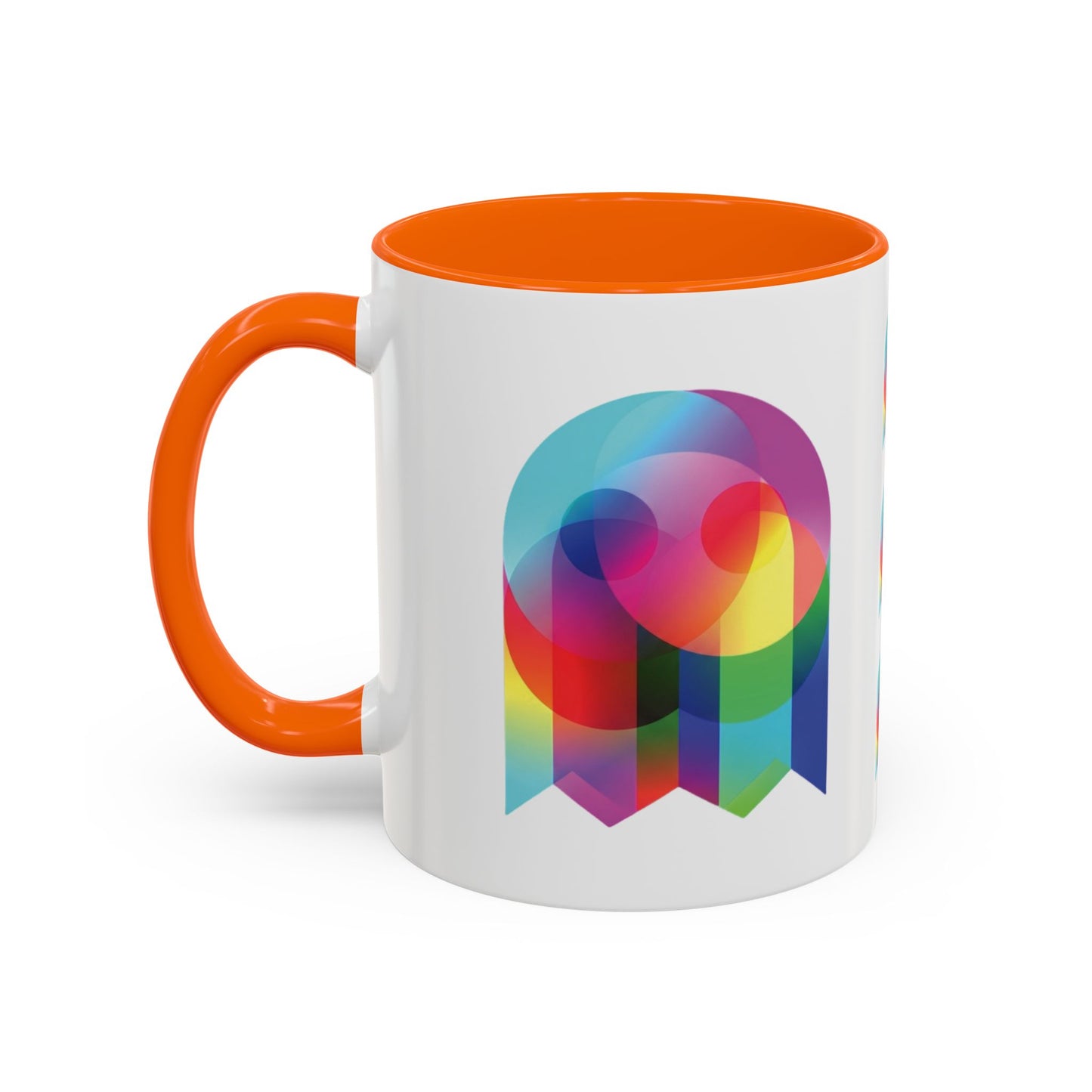 Rainbow Geometric Ghost Coffee Mug – Colorful Retro Pop Art Accent Mug (11/15oz)