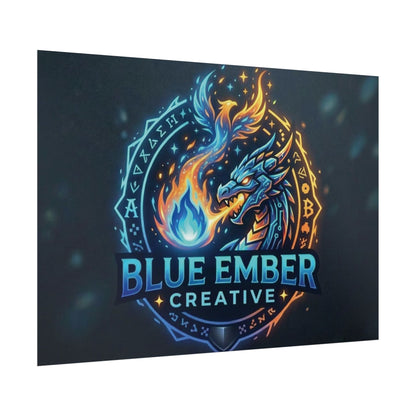 A Blue Ember Creative - Rolled Poster — Blue Ember Creative Dragon Logo Art
