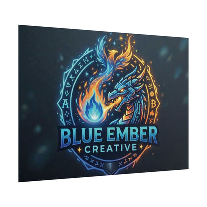 A Blue Ember Creative - Rolled Poster — Blue Ember Creative Dragon Logo Art