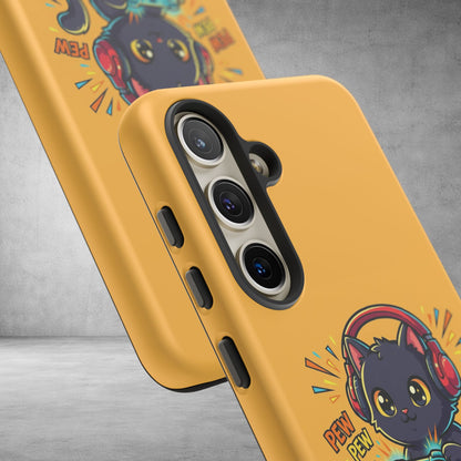 Cute Gamer Cat Phone Case - 'Pew Pew' Controller Design