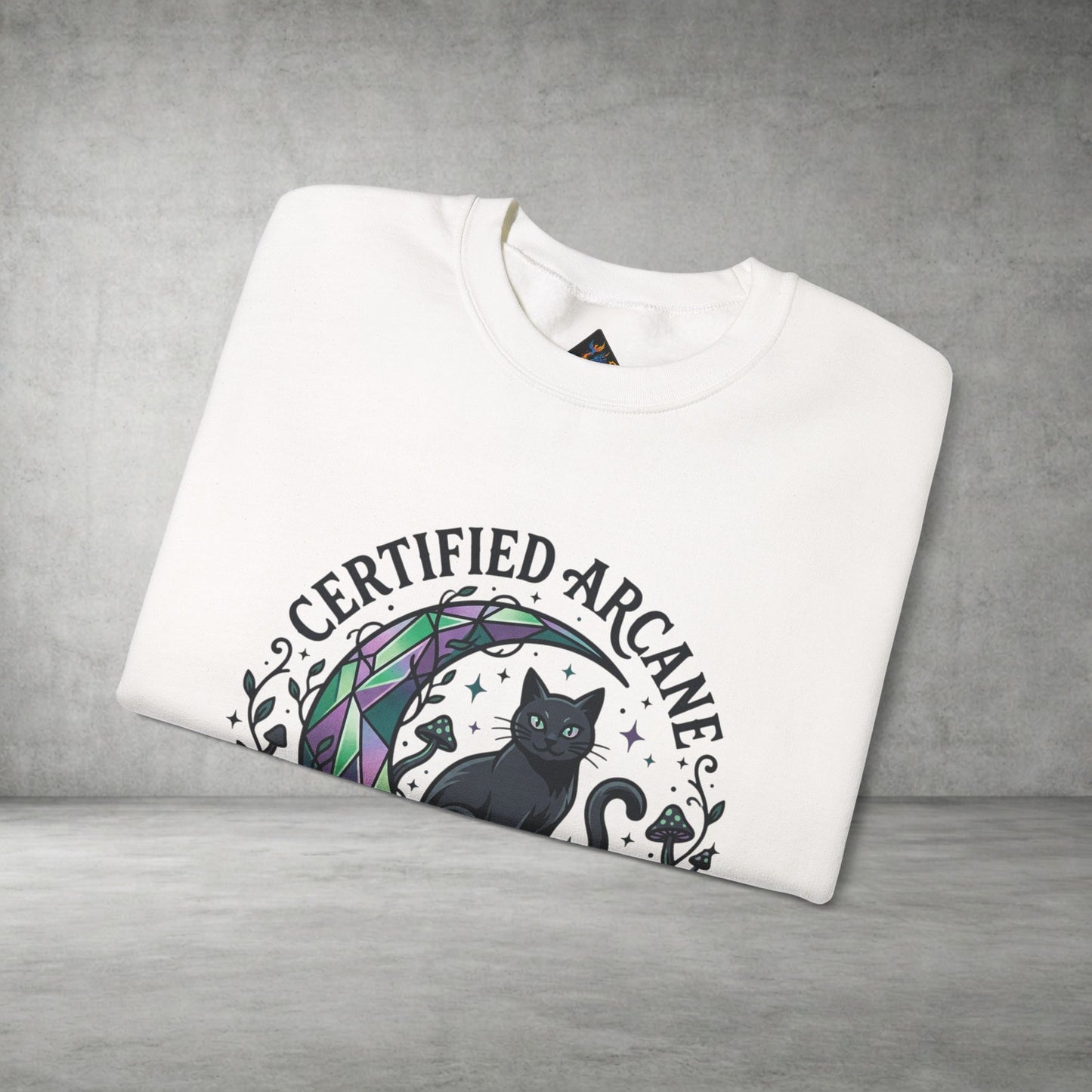 Certified Arcane Weirdo Crewneck Sweatshirt | witchy goblincore celestial