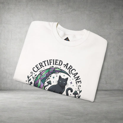 Certified Arcane Weirdo Crewneck Sweatshirt | witchy goblincore celestial