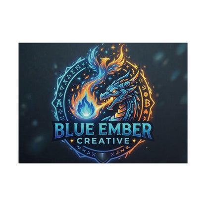 A Blue Ember Creative - Rolled Poster — Blue Ember Creative Dragon Logo Art