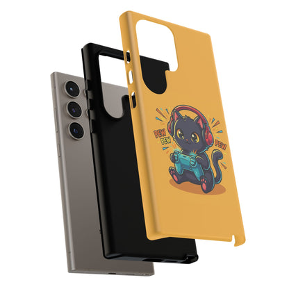 Cute Gamer Cat Phone Case - 'Pew Pew' Controller Design