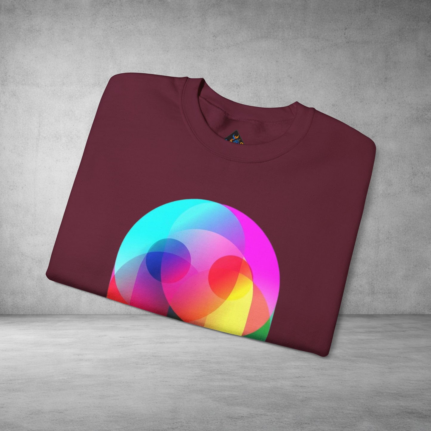 Crewneck Sweatshirt — Colourful Overlap Ghost Art Graphic