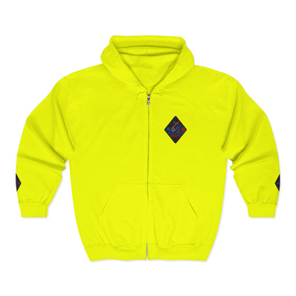 A Blue Ember Creative Diamond Zip Hoodie – Small Card Graphic
