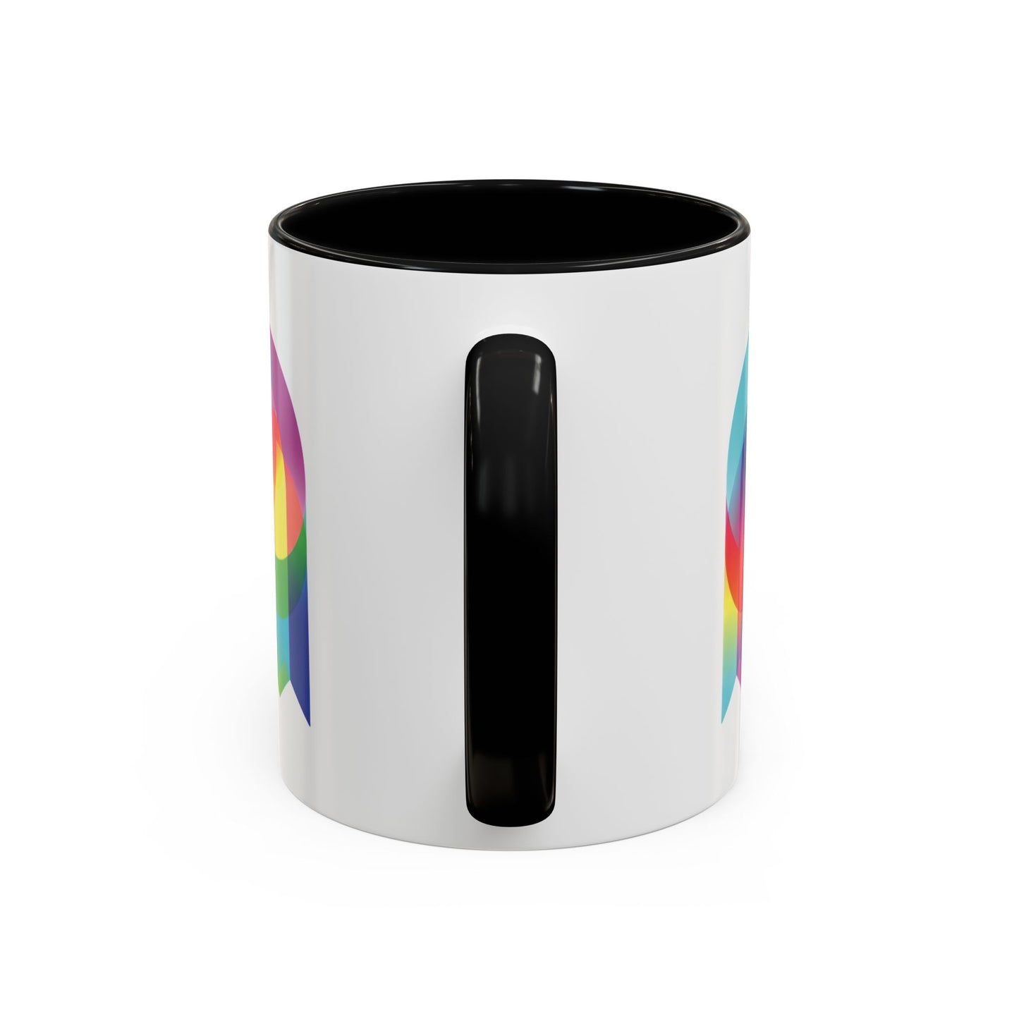 Rainbow Geometric Ghost Coffee Mug – Colorful Retro Pop Art Accent Mug (11/15oz)